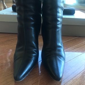 Adrienne Vittadini leather boots w/lacing/3” heel.